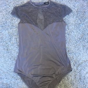 Satin and lace body suit